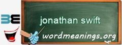 WordMeaning blackboard for jonathan swift